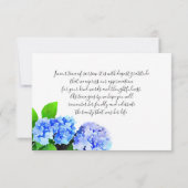 Merci floral de perte d'hortensias d'aquarelle (Dos)