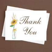 Merci floral de tournesol de pays Mariage rustique