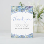 Merci floral d'hortensia bleu de Fête de la mariée (Debout devant)