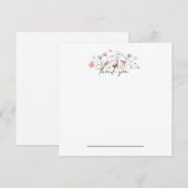 Merci floral papillon Carte pour notes (Devant / Derrière)