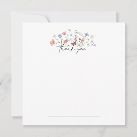 Merci floral papillon Carte pour notes (Devant)