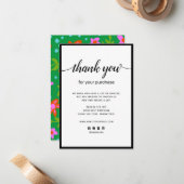 Merci floral pour votre carte de billet d'achat (Devant/Arrière en situation)