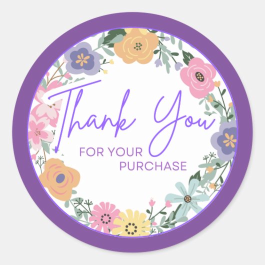 Merci floral pour votre Sticker d'achat (Devant)
