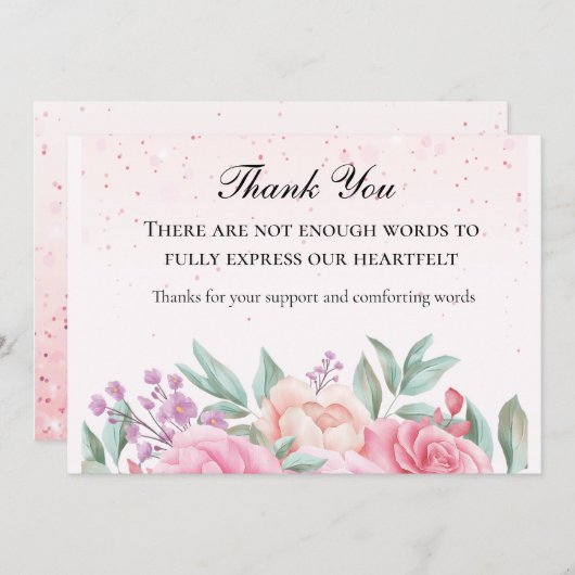 Merci floral rose chic (Devant / Derrière)