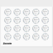 Merci Floral Violet Mariage Favor Sticker (Feuille)