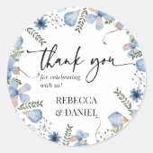 Merci Floral Violet Mariage Favor Sticker (Devant)