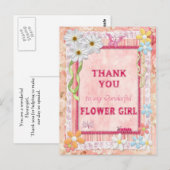 Merci Flower Girl, fleurs carte artisanale (Devant / Derrière)