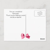 Merci Flower Girl, fleurs carte artisanale (Dos)