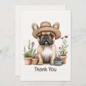 Merci Français Bulldog Gardening Pots de fleurs (Devant / Derrière)