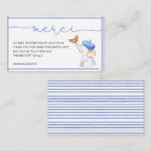 Merci French Blue Boy Baby shower Dank u wel! Informatiekaartje (Voorkant / Achterkant)