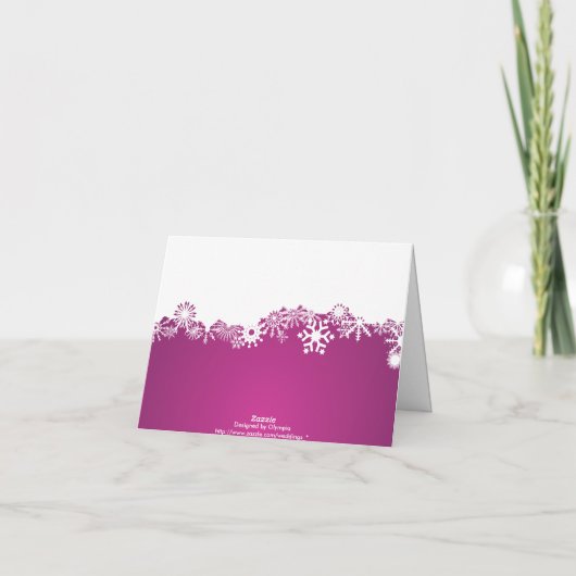 Merci fuchsia de mariage d'hiver de flocon de (Dos)