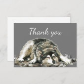 Merci Fun Aquarelle Dormir Wolf Art animal (Devant / Derrière)