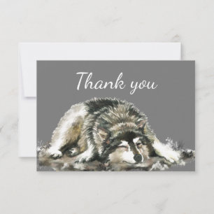Merci Fun Aquarelle Dormir Wolf Art animal