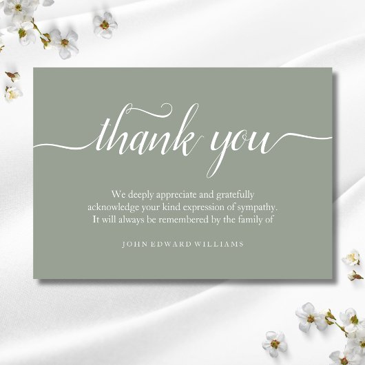 Merci Funérailles Merci Note Carte de deuil