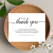 Merci Funérailles Merci Note Carte de deuil