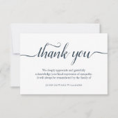 Merci Funérailles Merci Note Carte de deuil (Devant)