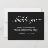 Merci Funérailles Merci Note Carte de deuil (Devant)