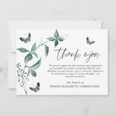 Merci funéraire Beurre-papillon Script botanique (Devant)