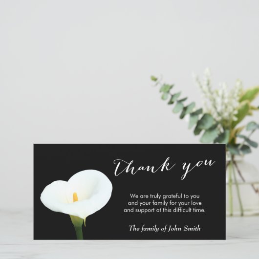 Merci funéraire blanc à fleurs (Debout devant)