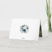 Merci funéraire bleu aquarelle Floral | PHOTO (Dos)