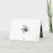 Merci funéraire bleu aquarelle Floral | PHOTO (Dos)