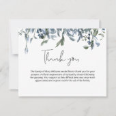 Merci funéraire bleu simple Floral (Devant)