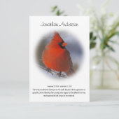 Merci funéraire cardinal rouge élégant (Debout devant)