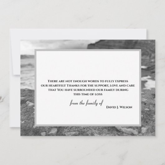 Merci funéraire carte commémorative avec mer et vo (Dos)