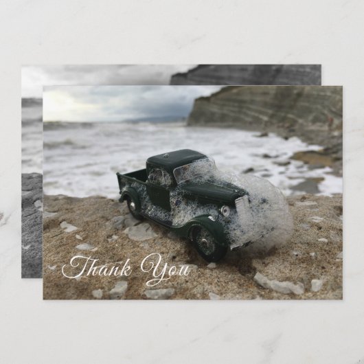 Merci funéraire carte commémorative avec mer et vo (Devant / Derrière)