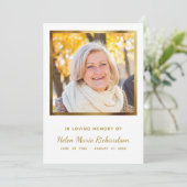 Merci funéraire commémoratif de l'or de la photo (Debout devant)