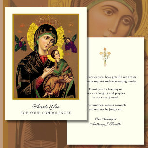 Merci funéraire Condolence Catholique Élégant