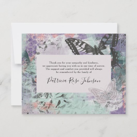 Merci funéraire créatif pour papillons (Devant)