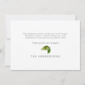 Merci funéraire de tournesol aquarelle (Dos)