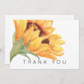 Merci funéraire de tournesol aquarelle (Devant / Derrière)