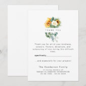 Merci funéraire de tournesol coloré (Devant / Derrière)