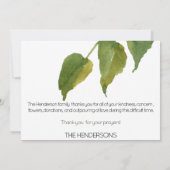 Merci funéraire de tournesol de l'aquarelle (Dos)