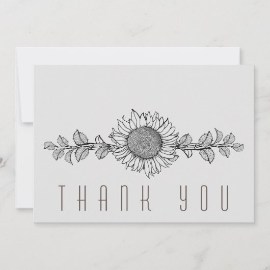 Merci funéraire de tournesol simple (Devant)