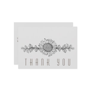 Merci funéraire de tournesol simple