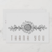 Merci funéraire de tournesol simple (Devant / Derrière)