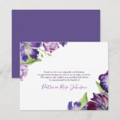 Merci funéraire des fleurs de tulipes violettes (Devant / Derrière)