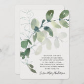 Merci funéraire d'Eucalyptus (Devant / Derrière)