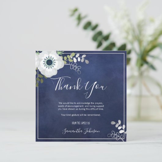 Merci funéraire Elégant Anémonique Floral Une phot (Debout devant)