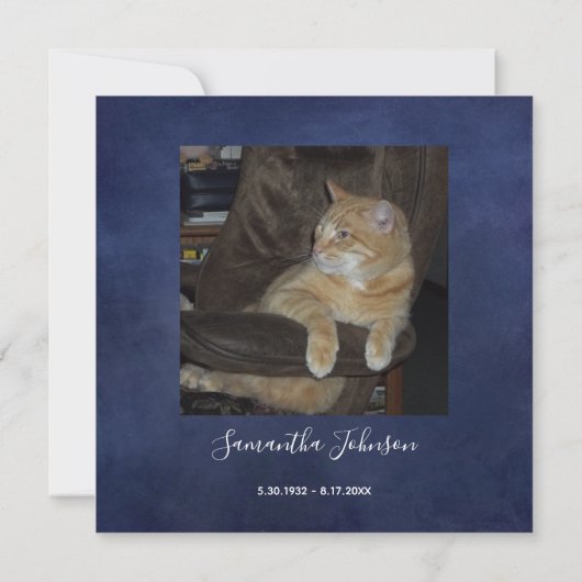 Merci funéraire Elégant Anémonique Floral Une phot (Dos)