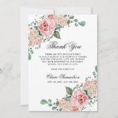 Merci funéraire en Sympathie Aquarelle rose Floral (Devant)