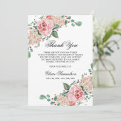 Merci funéraire en Sympathie Aquarelle rose Floral (Debout devant)