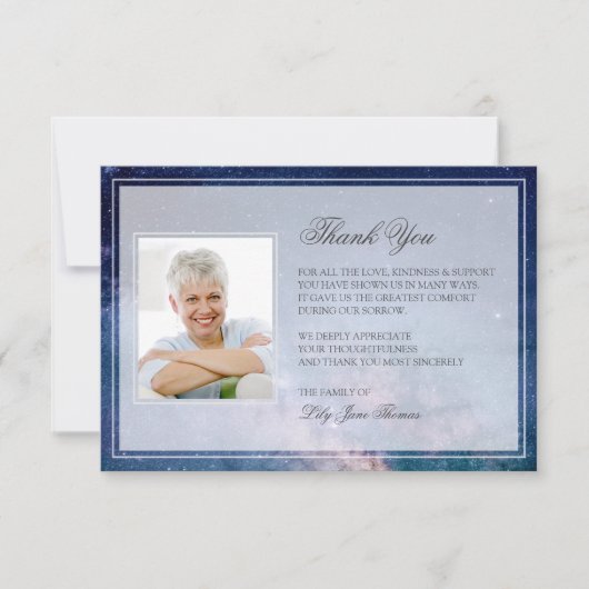 Merci funéraire étoilé | Carte Mémorial (Devant)