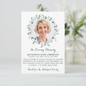 Merci funéraire Eucalyptus Carte photo (Debout devant)