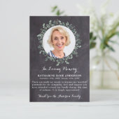 Merci funéraire Eucalyptus Sympathy Ardoise Photo (Debout devant)