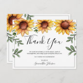 Merci funéraire Fleurs de soleil rustiques (Devant / Derrière)