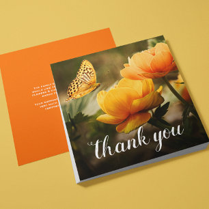 Merci funéraire Fleurs orange jaune